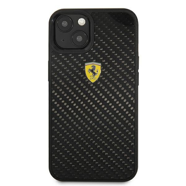 Coque FERRARI Apple iPhone 13 Mini On Track Real Carbon Black Hardcase