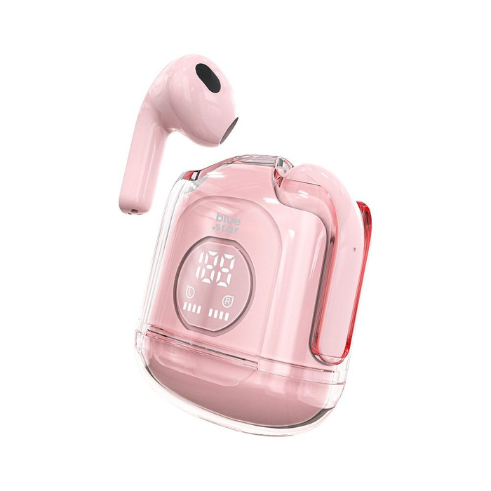 Słuchawki bezprzewodowe douszne Blue Star Transparency Fi22 TWS różowe 