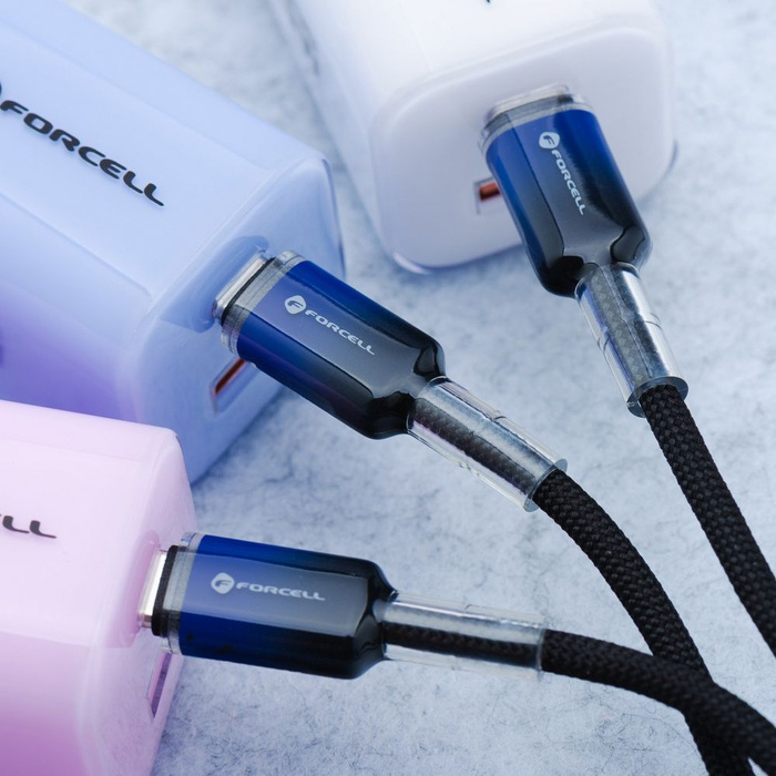 Kabel USB C do USB C Forcell F-Energy QC4.0 PD 5A 100W Gradient 1 m C357 czarny