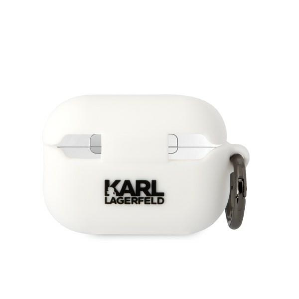Karl Lagerfeld KLAP2RUNIKH Copri AirPods Pro 2 bianco/bianco Silicone Karl Head 3D