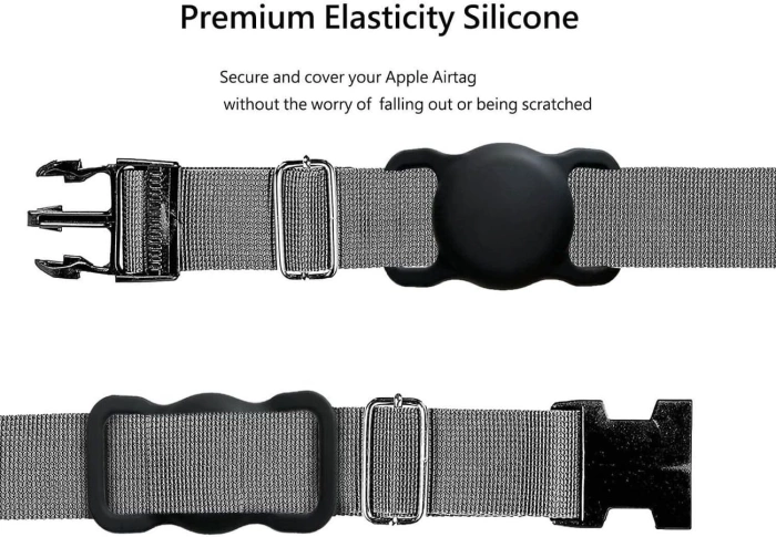 Apple AirTag Silikonhülle für Hunde- oder Katzenhalsband - Schwarz