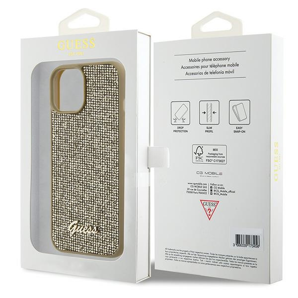 Etui Guess GUHCP15SPMSDGSD iPhone 15 6.1" złoty/gold hardcase Disco Metal Script Case