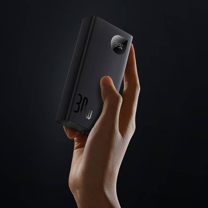 Baseus Adaman2 powerbank s displejem digital 10000mAh 30W 2 x USB / 1x USB Type C Overseas Edition PD QC SCP černá (PPAD040101)