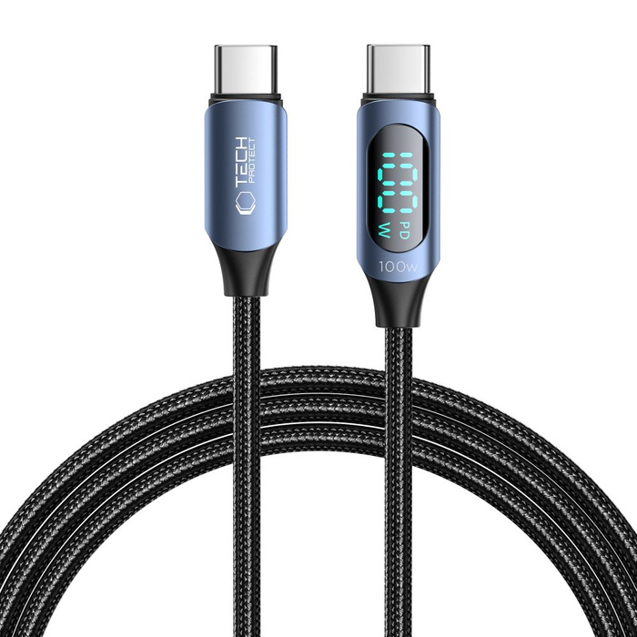 TECH-PROTECT ULTRABOOST LED USB-C CABLE PD100W/5A 200CM BLUE