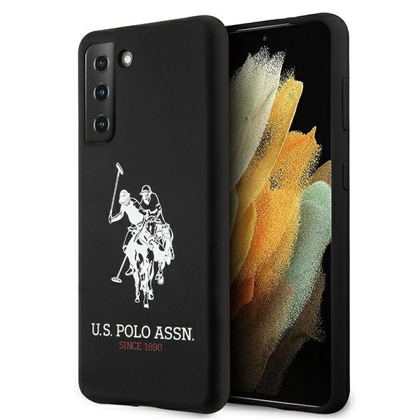 Case US Polo USHCS21MSLHRBK S21+ G996 czarny/black Silicone Logo