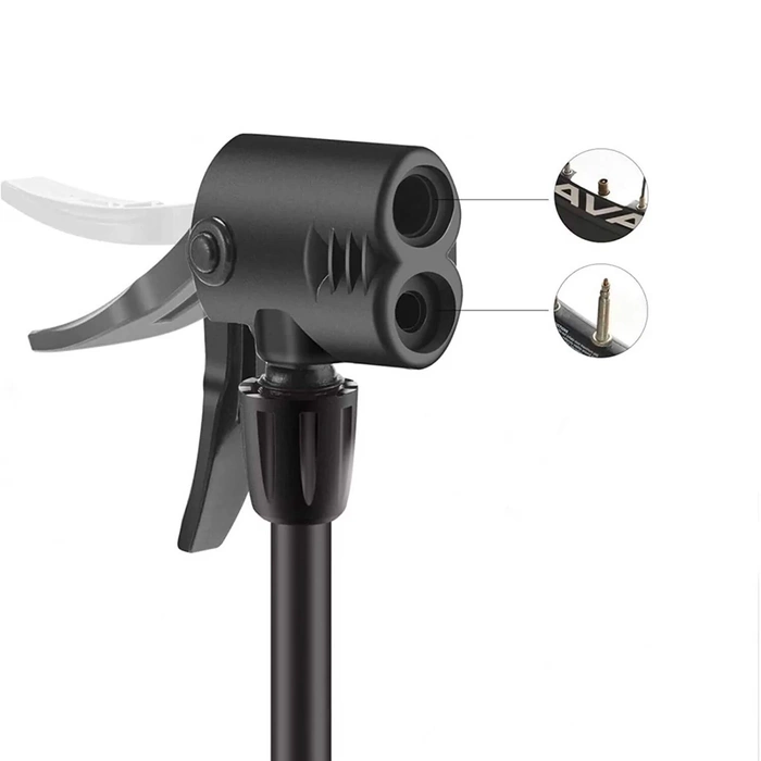 Rockbros 42610002001 floor bicycle pump with pressure gauge - black