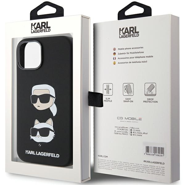 Etui Karl Lagerfeld KLHCP15MSDHKCNK iPhone 15 Plus 6.7" czarny/black Silicone Karl&Choupette Head Case