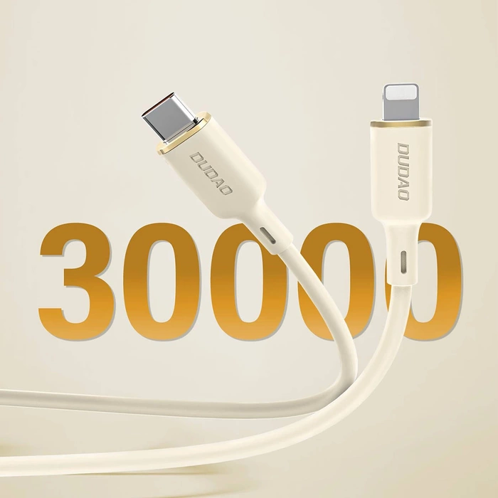 Dudao L7SE 3v1 kabel USB-C - USB-C / Lightning / micro USB 66W 1,2 m - béžový