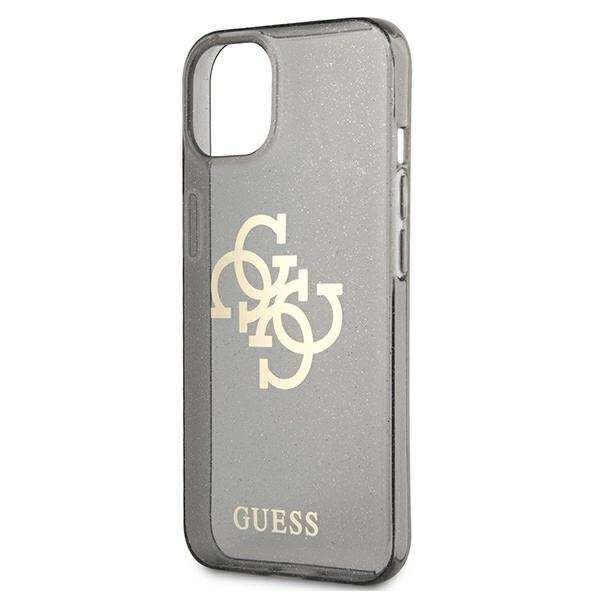 Hülle GUESS Apple iPhone 13 Mini Glitter 4G Big Logo Schwarz Hardcase