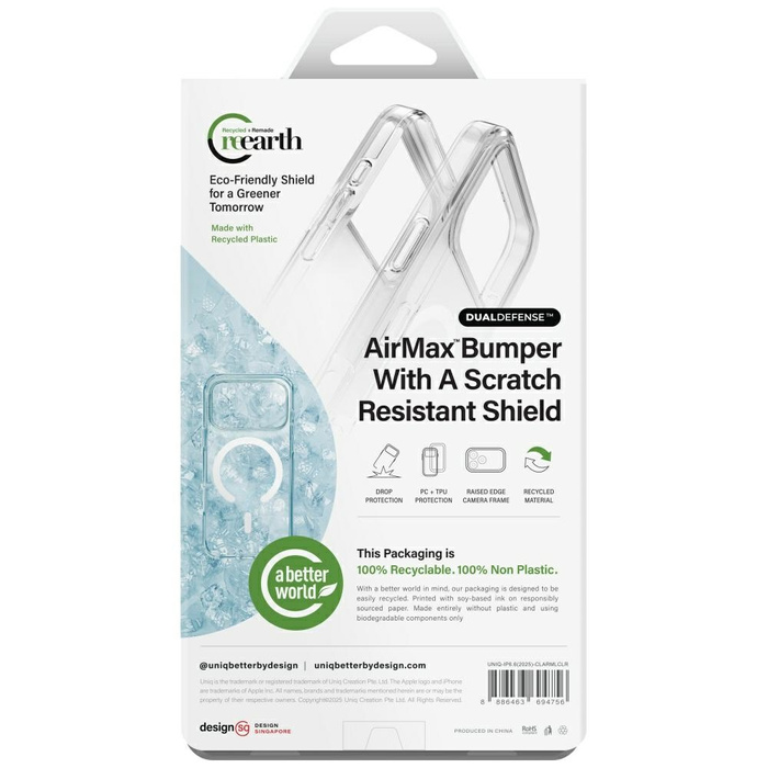 Etui UNIQ Clario do iPhone Air Magclick  Charging przezroczysty