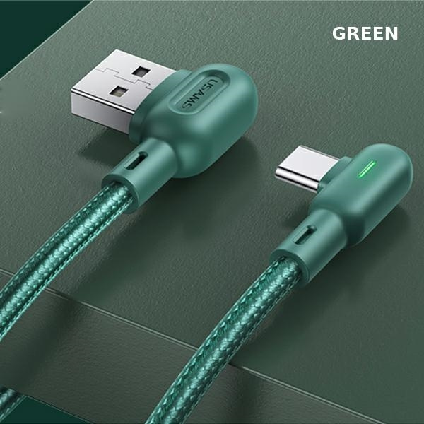 Cavo Angolare USAMS USB-A USB-C U57 1.2m 2A Verde