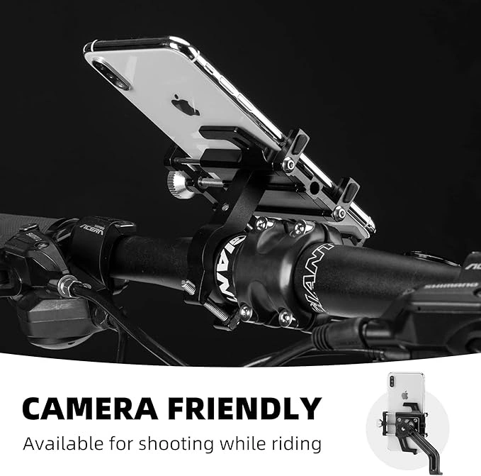 Rockbros 699-BK Aluminum Alloy Bicycle Phone Holder - Black