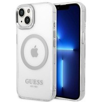 Guess GUHMP14SHTRMS iPhone 14 6.1" silber/silber hart case Metallumriss MagSafe