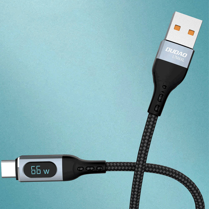 Dudao kabel USB - USB Type C rychlonabíjení PD 66W černá (L7Max)