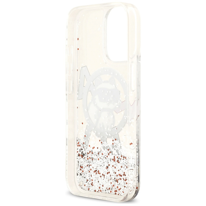 Etui Karl Lagerfeld Liquid Glitter       Choupette Logo MagSafe do iPhone 17 przezroczysty