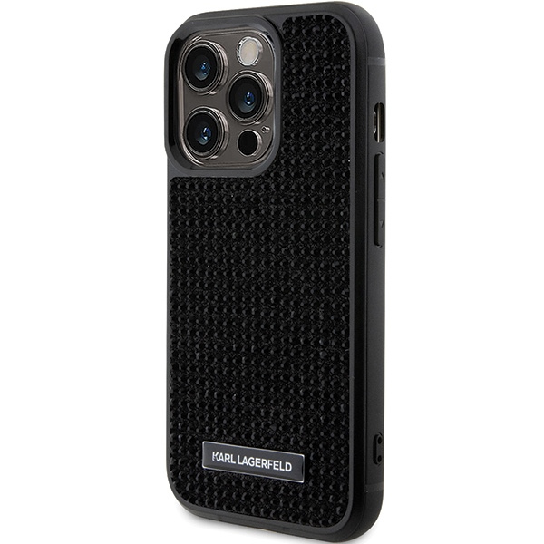 Karl Lagerfeld KLHCP15XHDSPLK iPhone 15 Pro Max 6.7" noir/noircase Rhinestone Logo Metal Plate