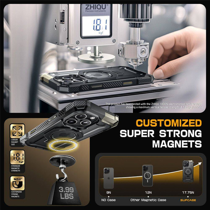 ETUI SUPCASE UB GRIP MAG MAGSAFE IPHONE 16 PRO BLACK