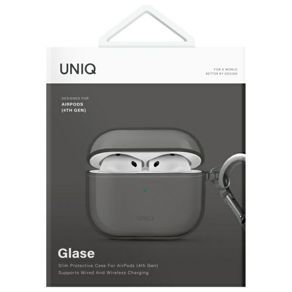 UNIQ etui Glase AirPods 4 dymny/glossy   smoke