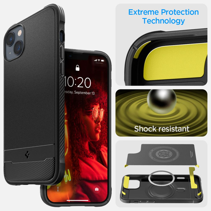 Cover Spigen Rugged Armor Mag MagSafe IPhone 14 MATTE NERO