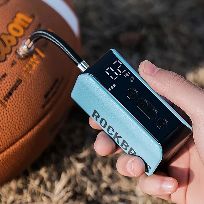 Rockbros 42520006001 Electric Bicycle Pump with Digital Display for Tires / Balls / Balloons - Blue