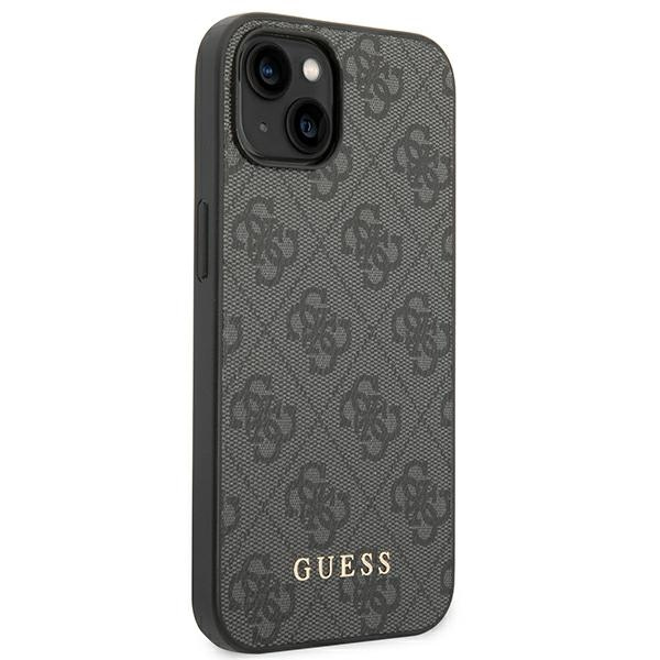 Case Guess iPhone 14 6.1" grey/grey hard case 4G Metal Gold Logo