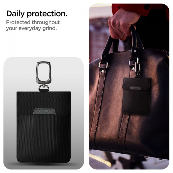 Jaula Faraday Spigen Bolsa Rfid Bloqueador de Señal Negro