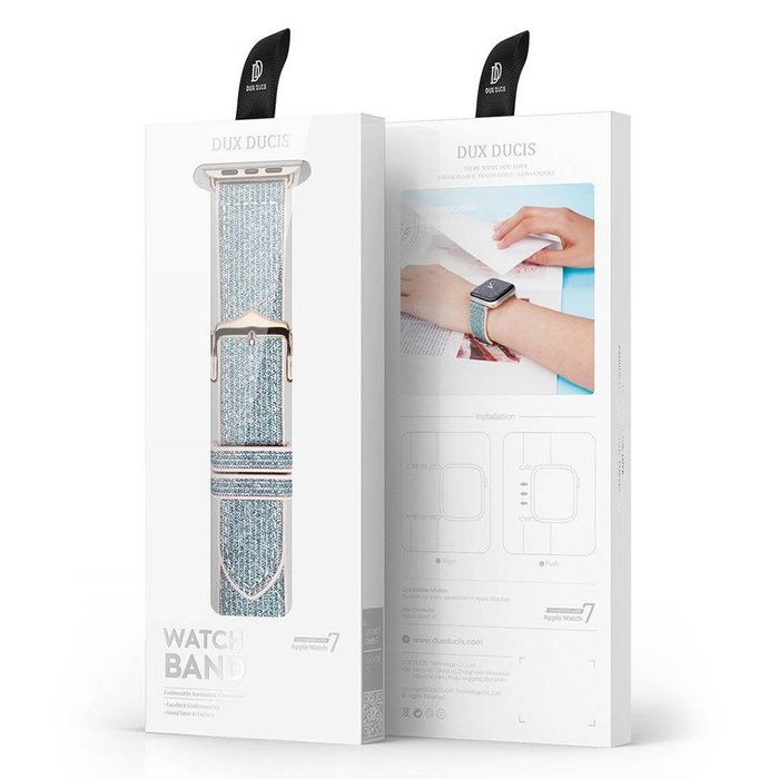 Bracelet de Watch 7 Dux Ducis Strap 7/6/5/4/3/2 / SE (41/40 / 38mm) Bracelet Bracelet Bracelet Bleu (Version Sparkle)