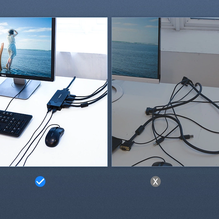 UGREEN KVM Switch Box 2-port VGA Video Adapter 2 in 1 (black)