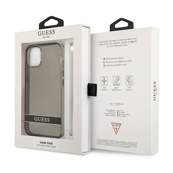 Case GUESS Apple iPhone 13 Mini Translucent Stap Black Hardcase