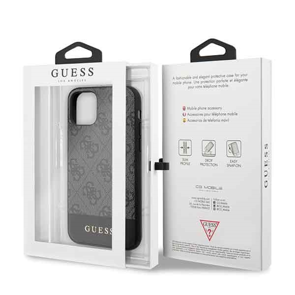 Puzdro GUESS Apple iPhone 11 4G Stripe Collection Grey Case