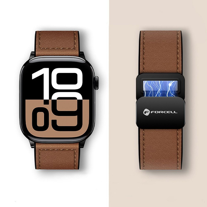 Pasek do Apple Watch Forcell F-Design FA21 magnetyczny skóra ekologiczna 38 / 40 / 41 mm czarny