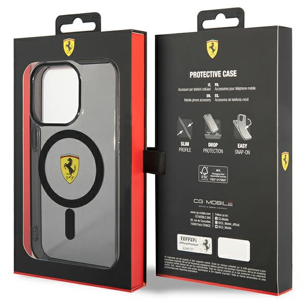 Coque Ferrari FEHMP14LURKK iPhone 14 Pro 6.1" noir/noircase Translucide MagSafe Case
