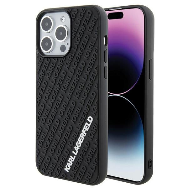 Etui Karl Lagerfeld KLHCP15X3DMKRLK iPhone 15 Pro Max 6.7" czarny/black hardcase 3D Rubber Multi Logo Case