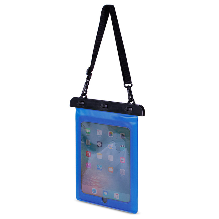 Custodia impermeabile per tablet in PVC - blu