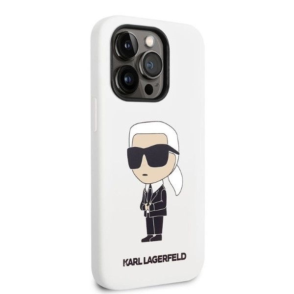 Karl Lagerfeld KLHCP14LSNIKBCH iPhone 14 Pro 6,1" hardcase white/white Silicone Ikonik