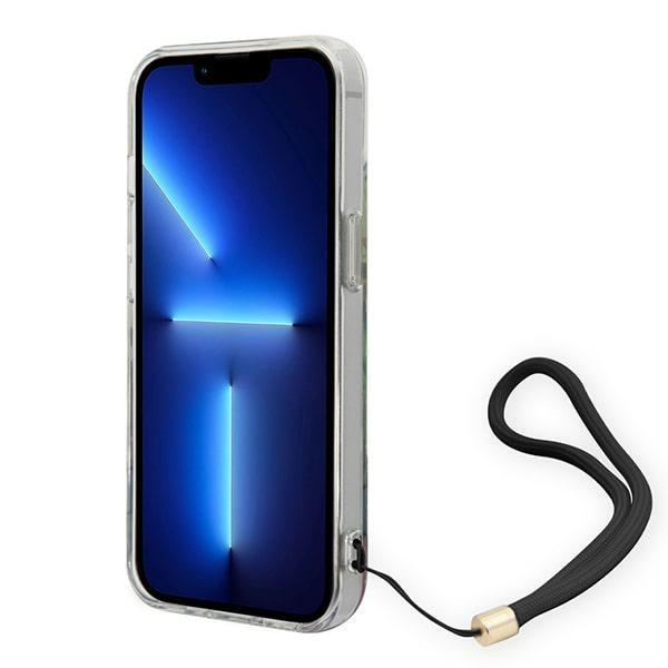 Guess GUOHCP14MHFLSB iPhone 14 Plus 6.7" blau/blau hartcase Flower Strap