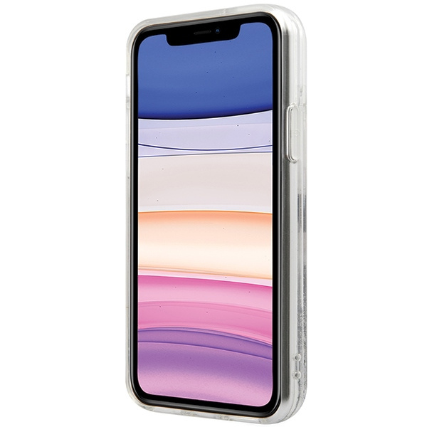 Karl Lagerfeld KLHCN61LDHKCNS iPhone 11 / Xr 6,1" argento/argento durocase Liquid Glitter Karl &amp; Choupette Heads