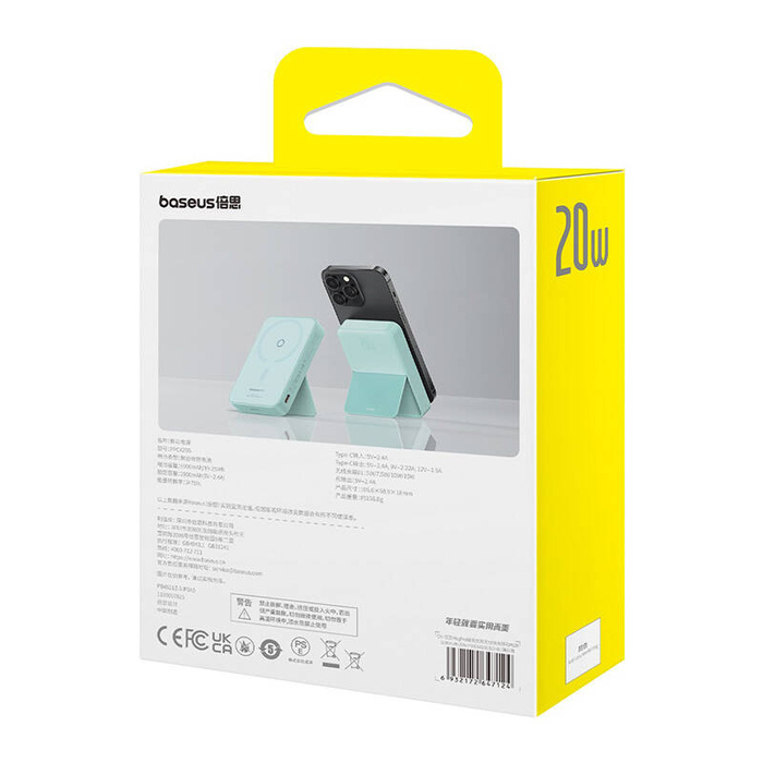Powerbank magnetyczny Baseus MagPro Magnetic 5000mAh 20W, magsafe (miętowy)