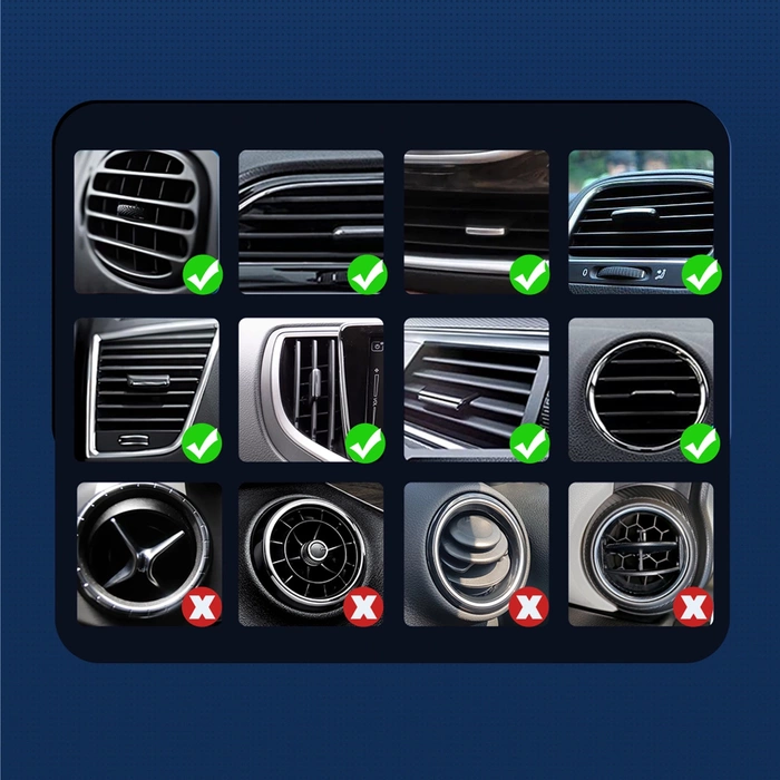 Joyroom Qi Chargeur à Induction Sans Fil 15W (MagSafe pour iPhone Compatible) pour Grille de Ventilation Argent (JR-ZS291)