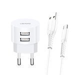 USAMS Network 2xUSB 2.1A  MicroUSB Round Fast Charging White