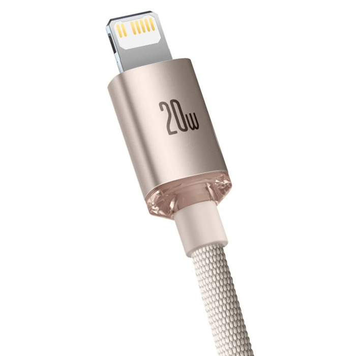 Baseus Crystal Shine Series USB Type C cable - Lightning Fast Charging Power Delivery 20W 2m pink (CAJY001404)