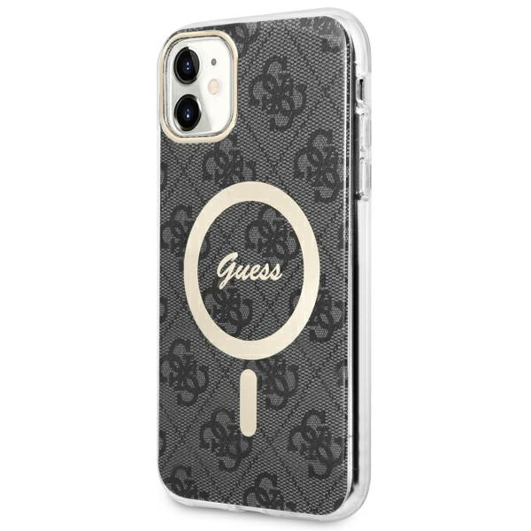 Cover Guess GUHMN61H4STK iPhone 11 6.1" nero/nero durocase 4G MagSafe Case