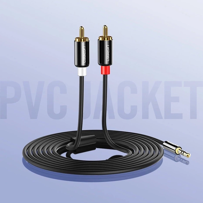 Ugreen cable audio cable 3.5 mm mini jack - 2RCA 1.5 m black (AV116)