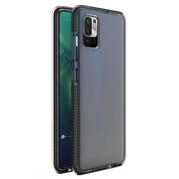 Spring Case gel cover coque with coloured frame for Xiaomi Redmi Note 10 5G / Poco M3 Pro black