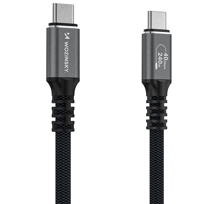Kabel Wozinsky WPS-UY41S USB-C Thunderbolt 4 240W 1m 4K - czarny