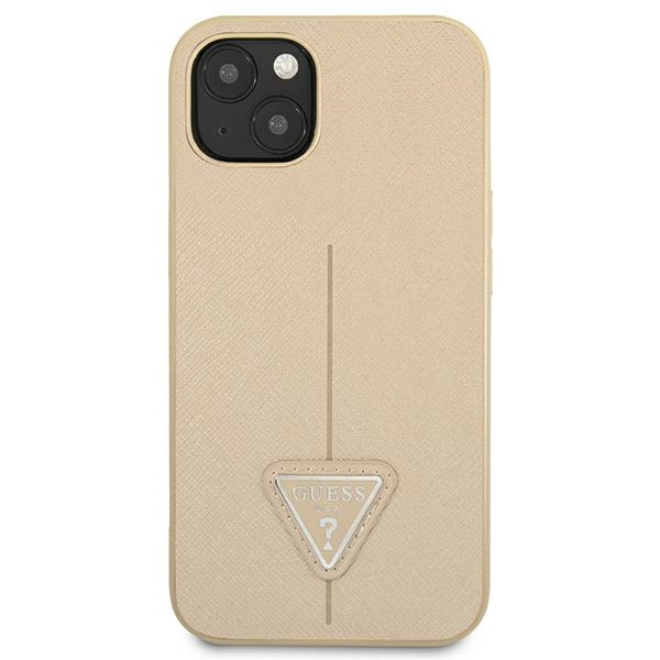 Guess GUHCP14SPSATLE iPhone 14 6.1" beige/beige hardcase SaffianoTriangle Logo