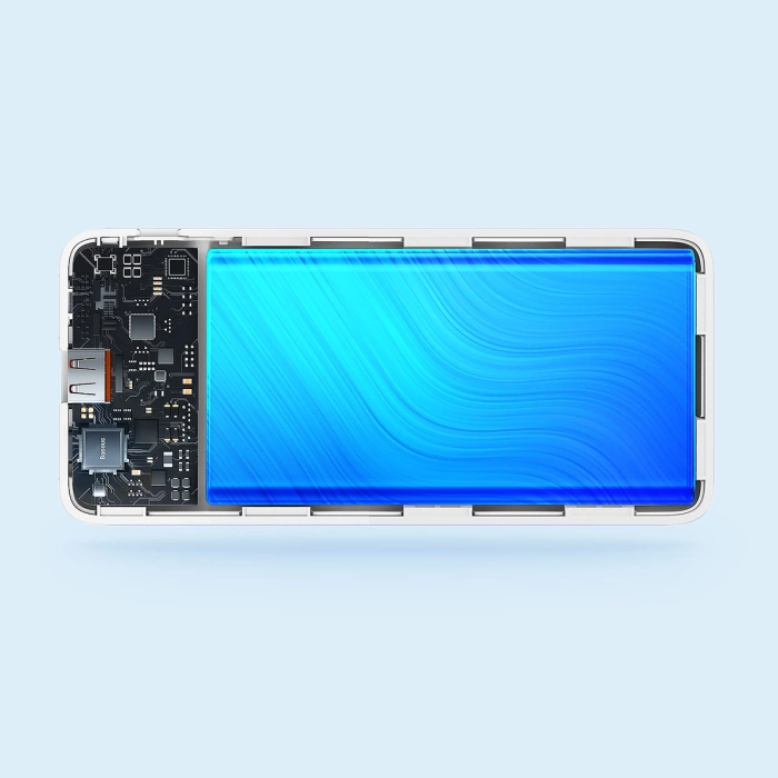 Baseus Airpow 20W 10000mAh Powerbank mit Baseus Simple Series USB-A - USB-C Kabel 30 cm - Weiß