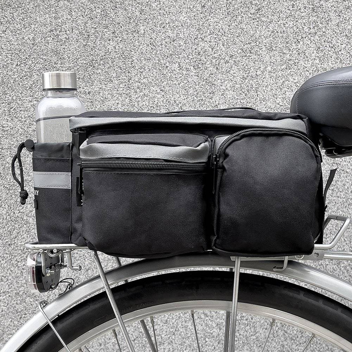 Wozinsky Fahrradträgertasche mit Schultergurt 6l schwarz (WBB3BK)