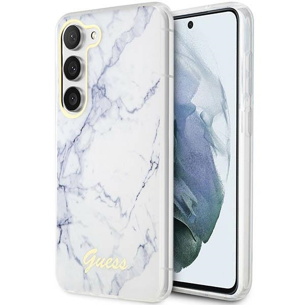 Cover Guess GUHCS23MPCUMAH S23 Plus S916 bianco/biancocase Marble Case