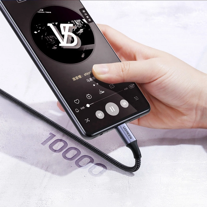 Câble USB-C vers USB-C, coudé UGREEN US334 5A, PD 100W, 1m (noir)